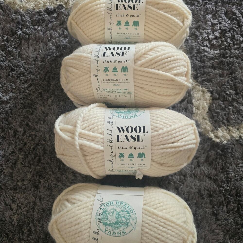 Lion Brand Wool-Ease Thick & Quick Yarn Hudson Bay bundle of 4
